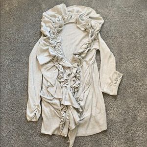 Gray ruffle cardigan